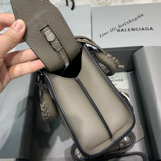 Balenciaga專櫃爆款荔枝紋妝墨灰色手袋手提包 638512 巴黎世家小號Neo Classic機車包 fyj1442